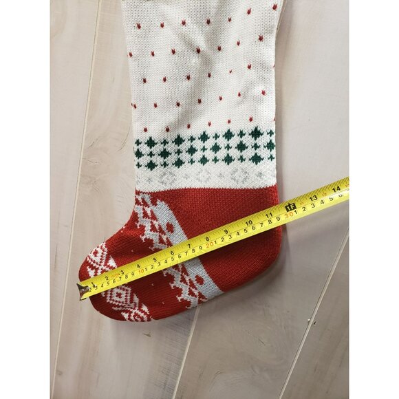 Pottery Barn Kids Heirloom Knit Stocking, Santa, DAD Monogram, Wht Pompoms, NWT - Picture 9 of 9